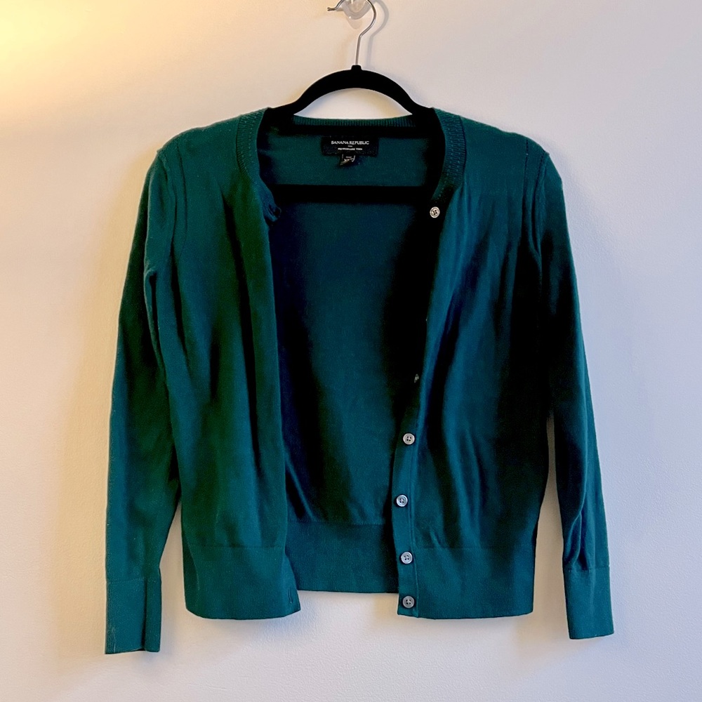 Banana Republic Cardigan, Teal, XXS